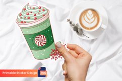 Peppermint Christmas Latte Sticker, Christmas Drink Sticker Product Image 1