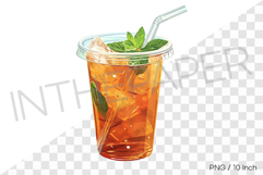 Peppermint Ice Tea PNG Drink Clipart beverage summer cartoon Product Image 1