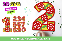 Pepperoni Numbers 3D SVG Product Image 1