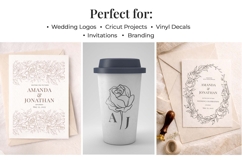 Rose Line Art SVG Bundle Elegant Floral Cut Files Product Image 2