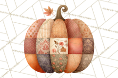 Fall Clipart, Patchwork Pumpkins Autumn PNG Product Image 2