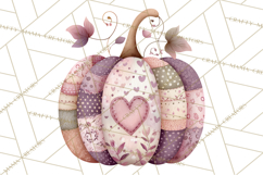 Fall Clipart, Patchwork Pumpkins Autumn PNG Product Image 5