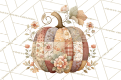 Fall Clipart, Patchwork Pumpkins Autumn PNG Product Image 2