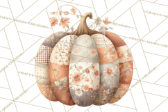 Fall Clipart, Patchwork Pumpkins Autumn PNG Product Image 3