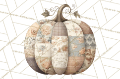 Fall Clipart, Patchwork Pumpkins Autumn PNG Product Image 2