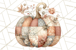 Fall Clipart, Patchwork Pumpkins Autumn PNG Product Image 4