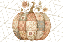 Fall Clipart, Patchwork Pumpkins Autumn PNG Product Image 5
