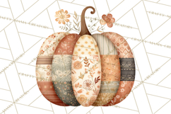 Fall Clipart, Patchwork Pumpkins Autumn PNG Product Image 3
