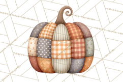 Fall Clipart, Patchwork Pumpkins Autumn PNG Product Image 4