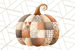 Fall Clipart, Patchwork Pumpkins Autumn PNG Product Image 5