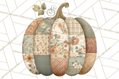 Fall Clipart, Patchwork Pumpkins Autumn PNG Product Image 3