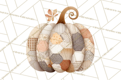 Fall Clipart, Patchwork Pumpkins Autumn PNG Product Image 3