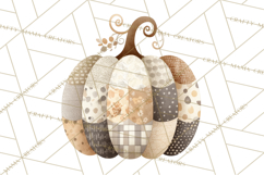 Fall Clipart, Patchwork Pumpkins Autumn PNG Product Image 4
