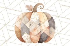 Fall Clipart, Patchwork Pumpkins Autumn PNG Product Image 5