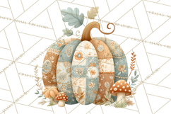 Fall Clipart, Patchwork Pumpkins Autumn PNG Product Image 2