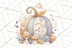 Fall Clipart, Patchwork Pumpkins Autumn PNG Product Image 4