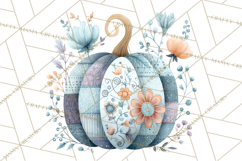 Fall Clipart, Patchwork Pumpkins Autumn PNG Product Image 3