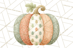 Fall Clipart, Patchwork Pumpkins Autumn PNG Product Image 2