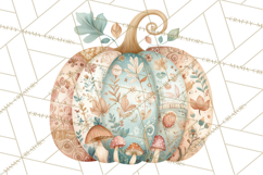 Fall Clipart, Patchwork Pumpkins Autumn PNG Product Image 2