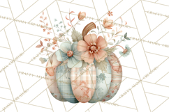 Fall Clipart, Patchwork Pumpkins Autumn PNG Product Image 3