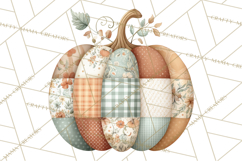 Fall Clipart, Patchwork Pumpkins Autumn PNG Product Image 4