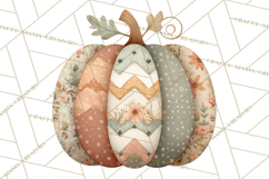 Fall Clipart, Patchwork Pumpkins Autumn PNG Product Image 4