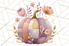 Fall Clipart, Patchwork Pumpkins Autumn PNG Product Image 2