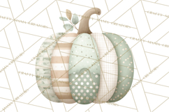 Fall Clipart, Patchwork Pumpkins Autumn PNG Product Image 2