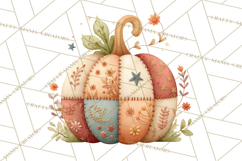 Fall Clipart, Patchwork Pumpkins Autumn PNG Product Image 3