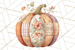 Fall Clipart, Patchwork Pumpkins Autumn PNG Product Image 4