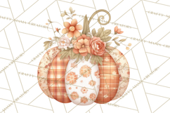 Fall Clipart, Patchwork Pumpkins Autumn PNG Product Image 5