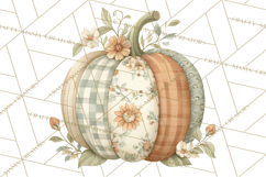 Fall Clipart, Patchwork Pumpkins Autumn PNG Product Image 3