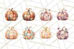 Fall Clipart, Patchwork Pumpkins Autumn PNG Product Image 3