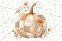 Fall Clipart, Patchwork Pumpkins Autumn PNG Product Image 5