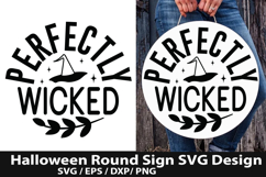 Halloween Round Sign SVG Bundle - Halloween Door Sign Product Image 4