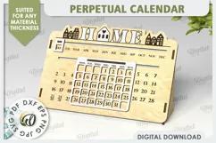 Perpetual Calendar Laser Cut Design. Wooden Calendar SVG Product Image 1