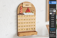 3D Wooden Perpetual Calendar Laser Cut Bundle | Home Decor Product Image 5