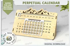 Perpetual Calendar Laser Cut Design. Wooden Calendar SVG Product Image 1
