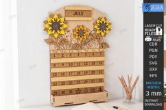 3D Wooden Perpetual Calendar Laser Cut Bundle | Home Decor Product Image 6