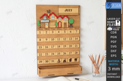 3D Perpetual Calendar Laser Cut | Home Decor | Wall Decor Product Image 1