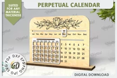 Perpetual Calendar Laser Cut Design. Wooden Calendar SVG Product Image 1