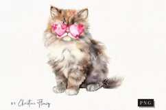 Valentine Persian Cat PNG | Valentine's Day Clipart Product Image 1