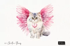 Valentine Persian Cat PNG | Valentine's Day Clipart Product Image 1
