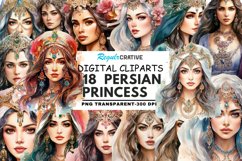 Persian Princess Watercolor Sublimation Clipart Product Image 1