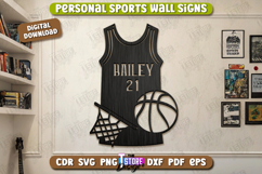 Sports Sign Laser Cut | Sports Wall Sign | Basketball Design Product Image 1