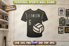 Sports Sign Laser Cut | Sports Wall Sign | Volleyball Design Product Image 1