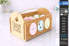 Easter Basket Laser Cut | Easter Bunny | Bunny Egg Crate SVG Product Image 1