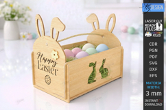 Easter Basket Laser Cut | Easter Bunny | Bunny Egg Crate SVG Product Image 1
