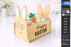 Easter Basket Laser Cut | Easter Bunny | Bunny Egg Crate SVG Product Image 1