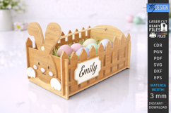 Easter Basket Laser Cut | Easter Bunny | Bunny Egg Crate SVG Product Image 1